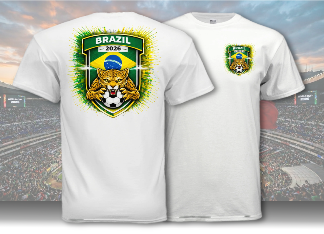Brazil Team Patch T-Shirt - 2026 Soccer Fan Gear
