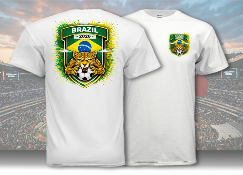 Brazil Team Patch T-Shirt - 2026 Soccer Fan Gear-zoom-